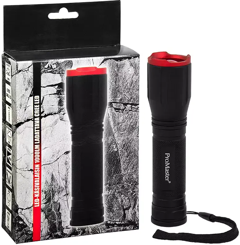 LED-KÄSIVALAISIN 1000LM LADATTAVA PROMASTER