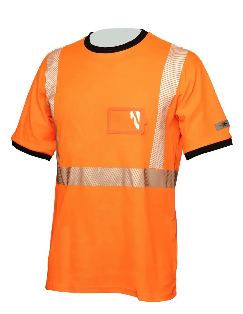Hi-Vis oranssi puuvillainen katkoprintti huomiopaita - 4361