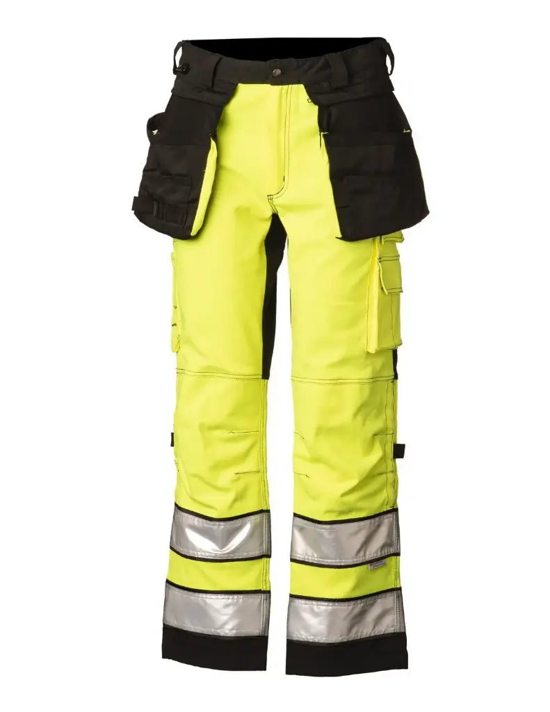 Hi-Vis STRETCH riipputaskuhousu kelta/musta - 4350