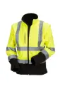Huomiovärinen softshell pusero kelta/musta - 4136