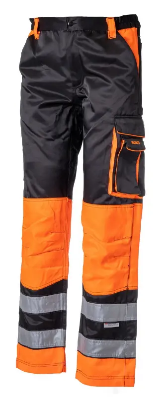 Huomioväriset vyötäröhousut oranssi/musta - 4125