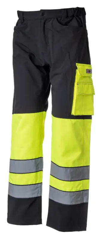Hi-Vis STRETCH vyötäröhousut kelta/musta EN 20471 lk.1 50 Priha