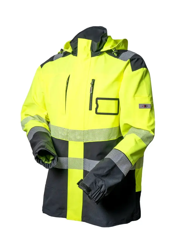 Huomiovärinen Stretch takki kelta/musta EN 20471 Lk.2 - 4146